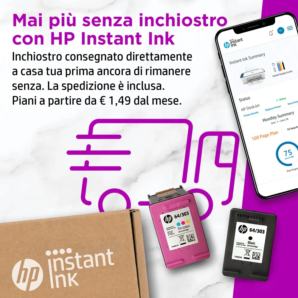 HP Stampante multifunzione DeskJet 2721e