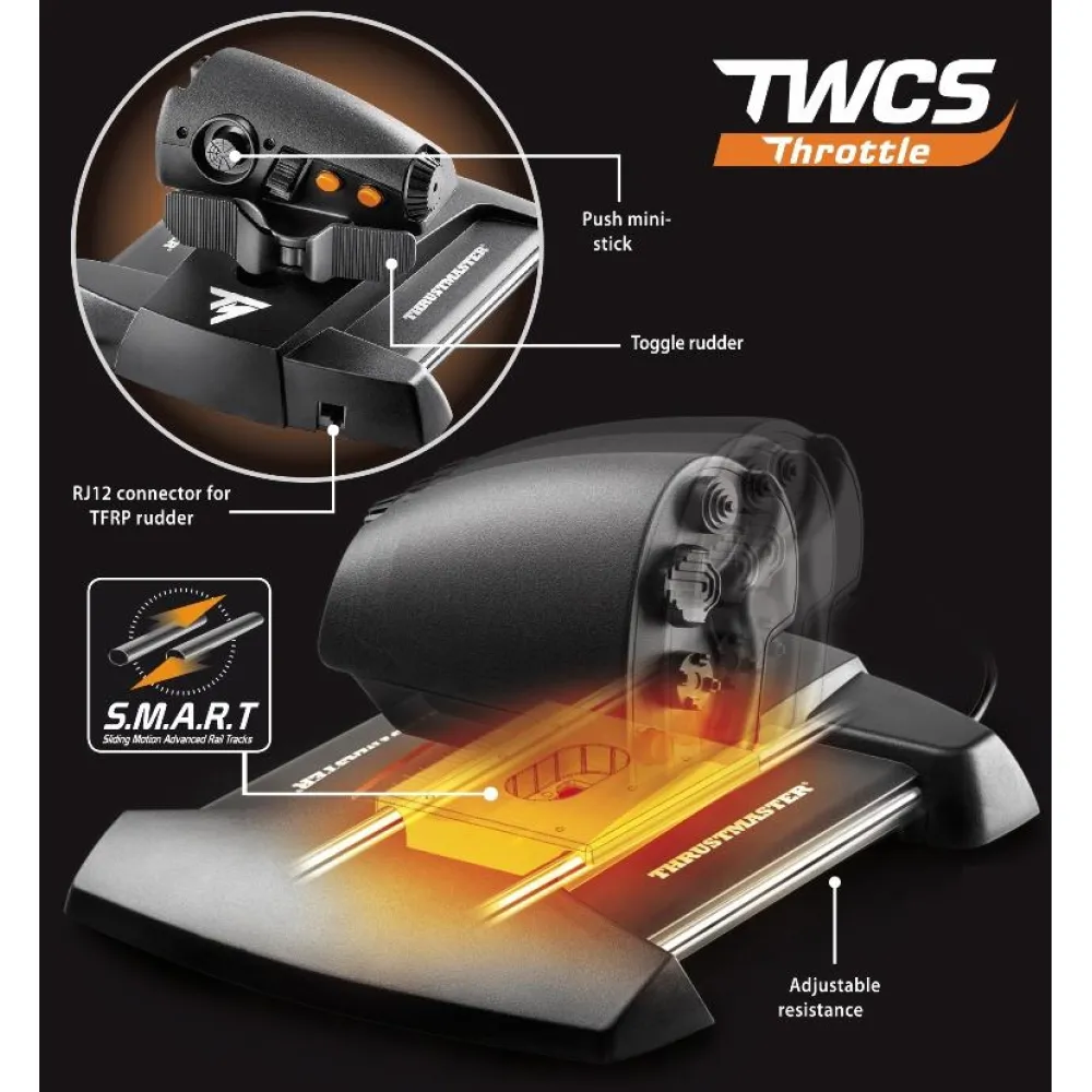 Thrustmaster T-16000M FCS Flight Pack Nero USB Joystick Analogico/Digitale MAC, PC