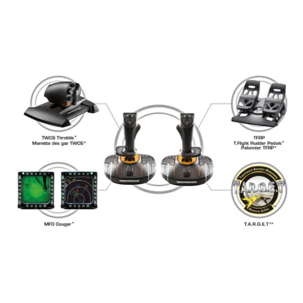 Thrustmaster T.16000M FCS SPACE SIM DUO Nero, Arancione USB Joystick Analogico/Digitale PC