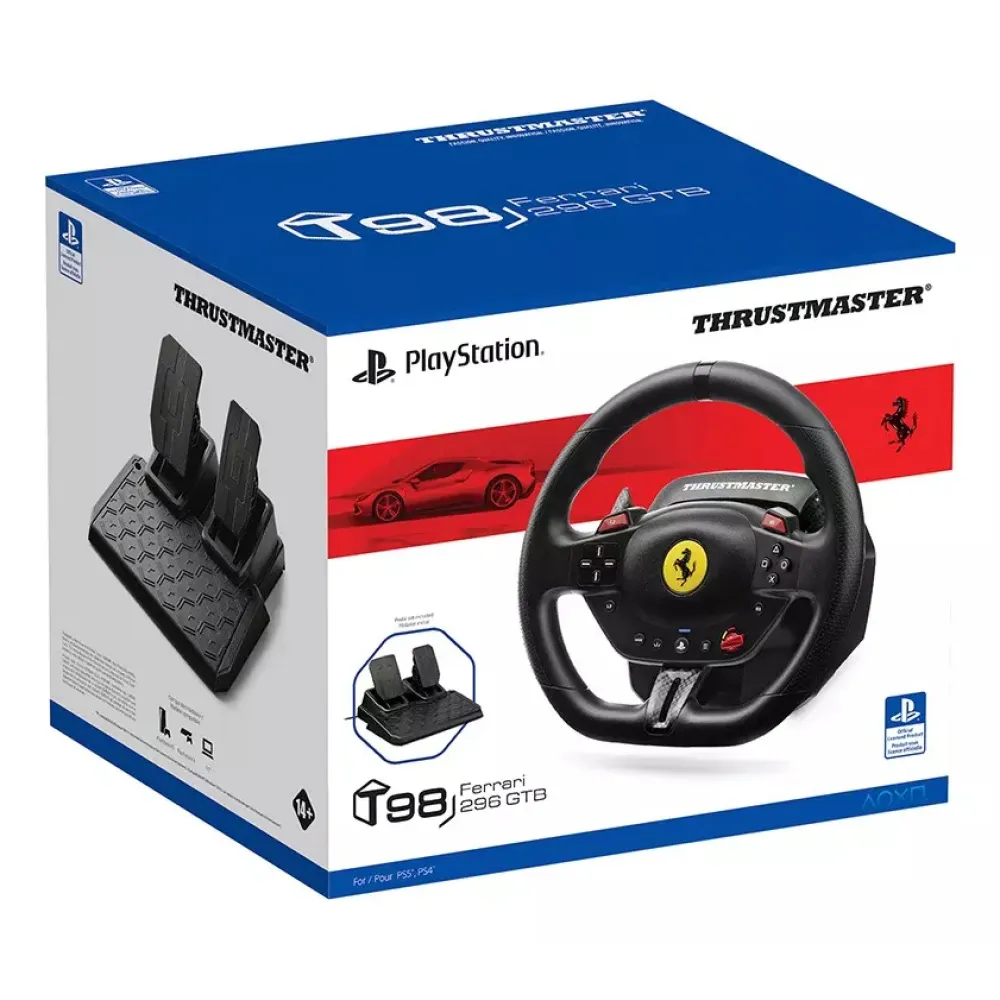 Thrustmaster T80 Ferrari 296 GTB Edition - Volante Racing + Pedali, PC / PS5 / PS4