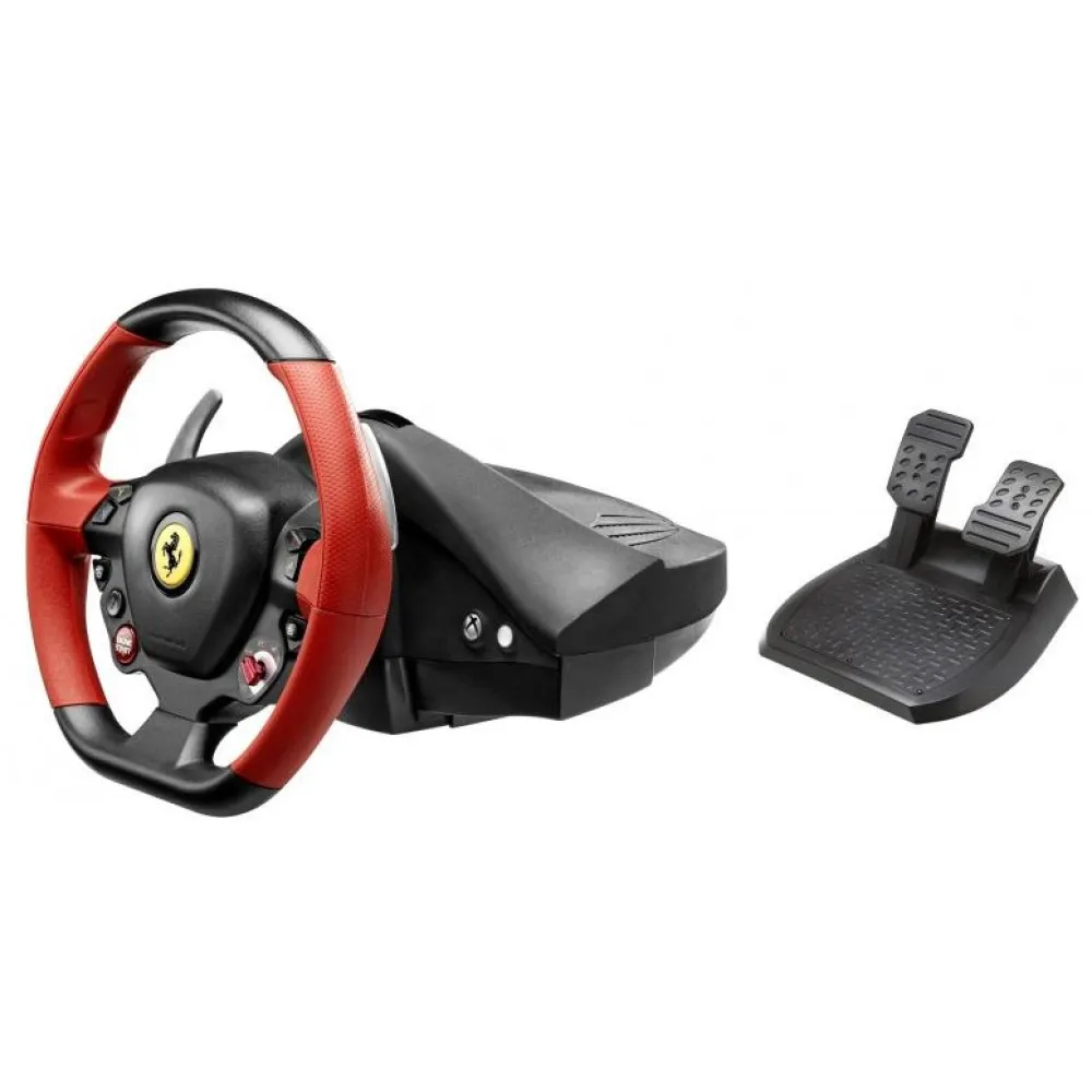 Thrustmaster Ferrari 458 Spider Nero, Rosso Sterzo + Pedali Xbox One