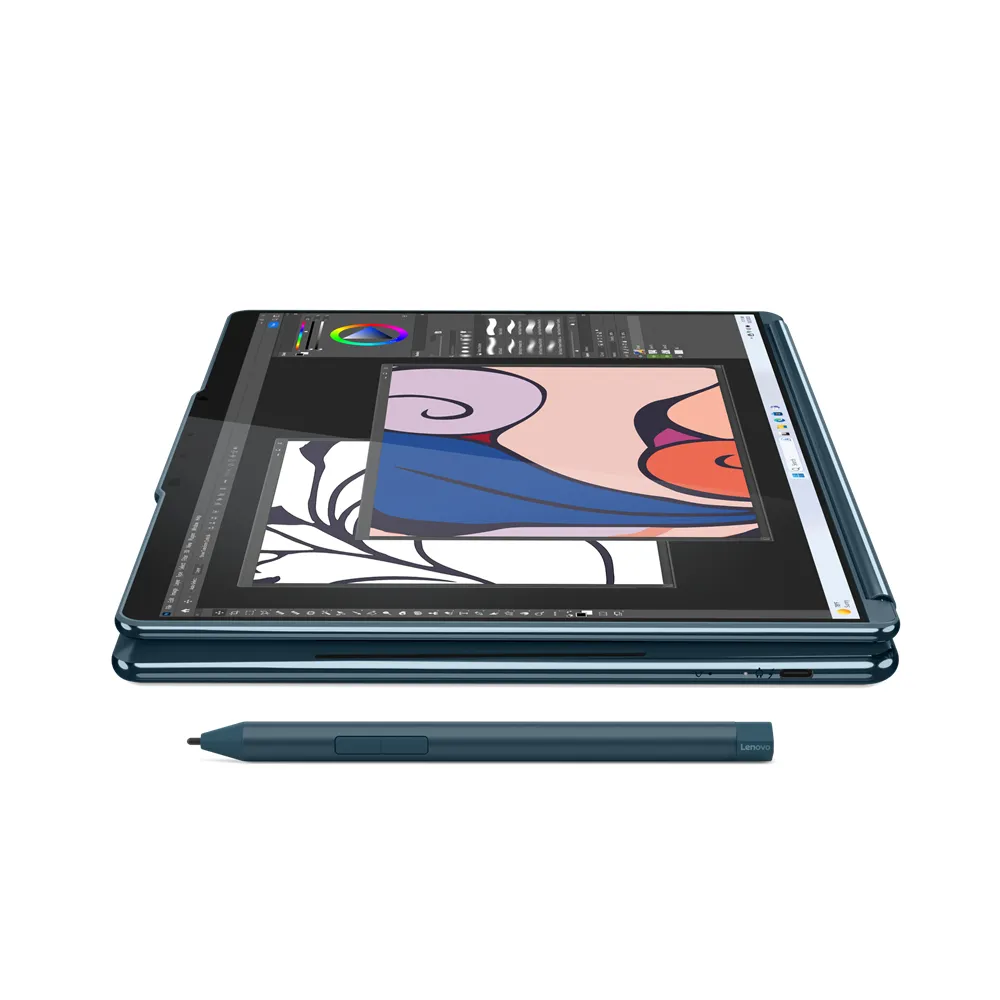 Lenovo Yoga Book 9 13IMU9 Intel Core Ultra 7 155U Ibrido (2 in 1) 33,8 cm (13.3") Touch screen 2.8K 32 GB LPDDR5x-SDRAM 1 TB SSD Wi-Fi 6E (802.11ax) Windows 11 Home Colore foglia di tè