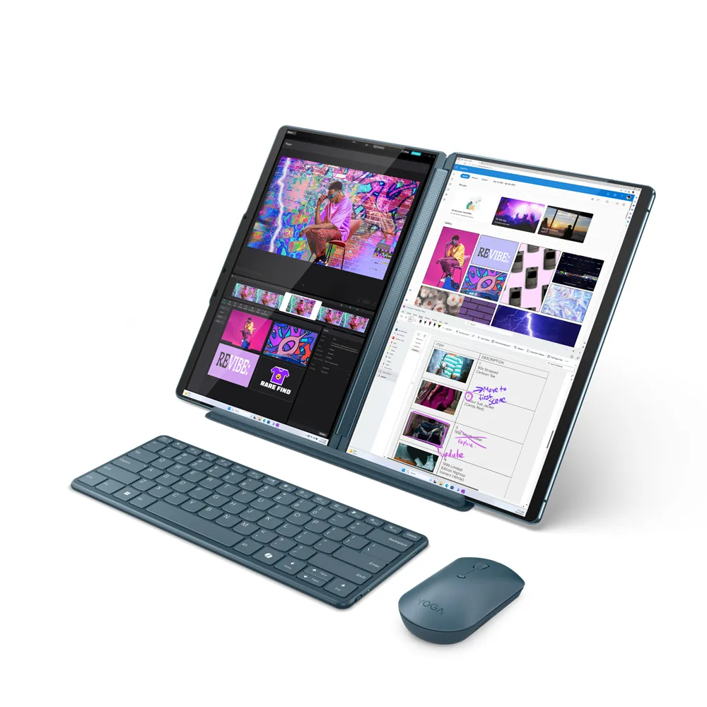 Lenovo Yoga Book 9 13IMU9 Intel Core Ultra 7 155U Ibrido (2 in 1) 33,8 cm (13.3") Touch screen 2.8K 32 GB LPDDR5x-SDRAM 1 TB SSD Wi-Fi 6E (802.11ax) Windows 11 Home Colore foglia di tè