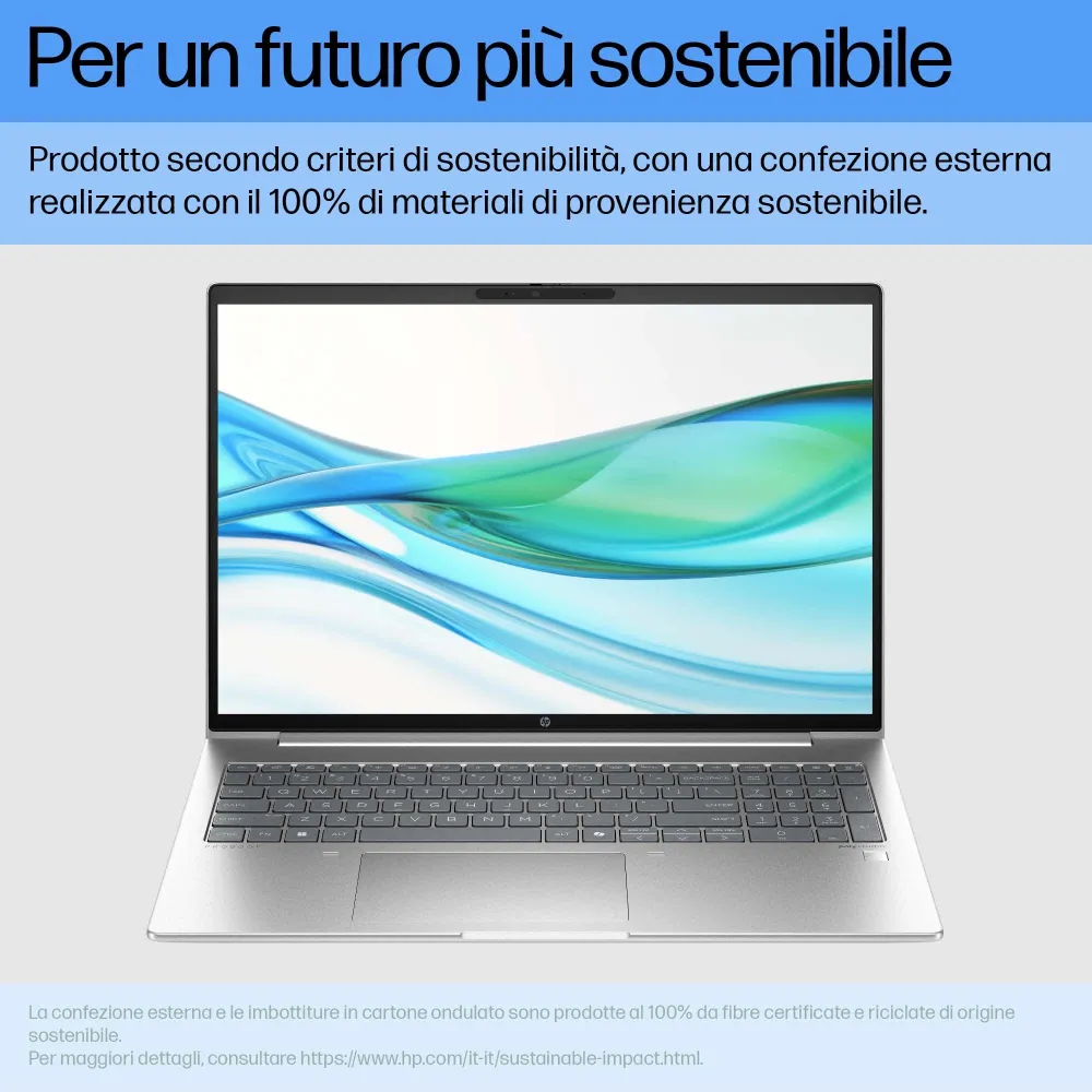 HP ProBook 460 G11 Intel Core Ultra 7 155U Notebook 40,6 cm (16") WUXGA 8 GB DDR5-SDRAM 512 GB SSD Wi-Fi 6E (802.11ax) Windows 11 Pro Argento
