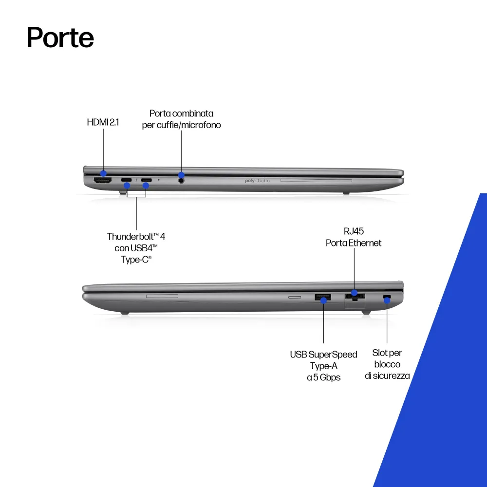 Notebook HP ZBook 8 G1i Wolf Pro Security Edition AI Workstation Mobile Display (14") WUXGA, Cpu Intel Core Ultra 7 255H, Ram 16 GB, SSD 512 GB, Gpu NVIDIA RTX 500 Ada, Windows 11 Pro