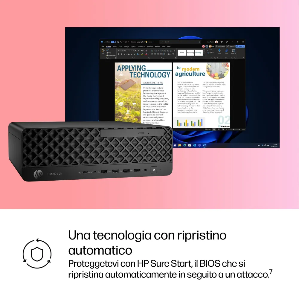 HP EliteDesk 8 G1i Wolf Pro Security Edition, Cpu Intel Core Ultra 9 285, Ram 32 GB DDR5-SDRAM, SSD 1 TB, Windows 11 Pro, SFF