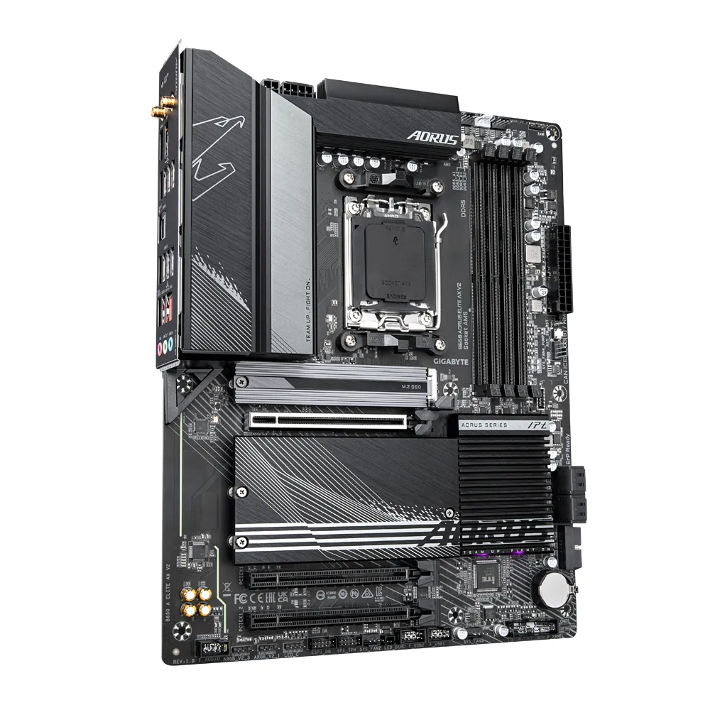 GIGABYTE B650 AORUS ELITE AX V2 Scheda madre - AMD Ryzen serie 9000, VRM a 12+2+2 fasi, fino a 8000 MHz DDR5 (OC), 1xPCIe 5.0 + 2xPCIe 4.0 M.2, LAN 2,5 GbE, WIFI 6E, USB 3.2 Gen 2