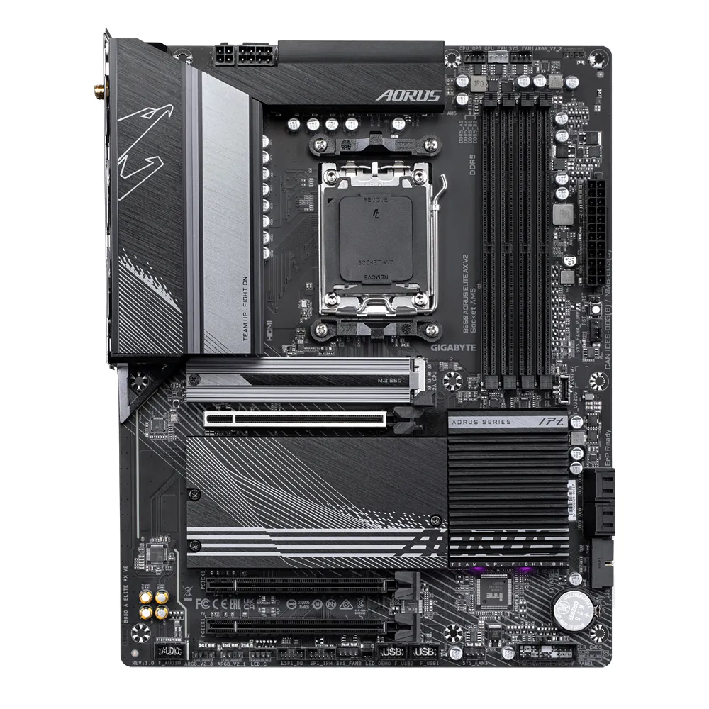 GIGABYTE B650 AORUS ELITE AX V2 Scheda madre - AMD Ryzen serie 9000, VRM a 12+2+2 fasi, fino a 8000 MHz DDR5 (OC), 1xPCIe 5.0 + 2xPCIe 4.0 M.2, LAN 2,5 GbE, WIFI 6E, USB 3.2 Gen 2