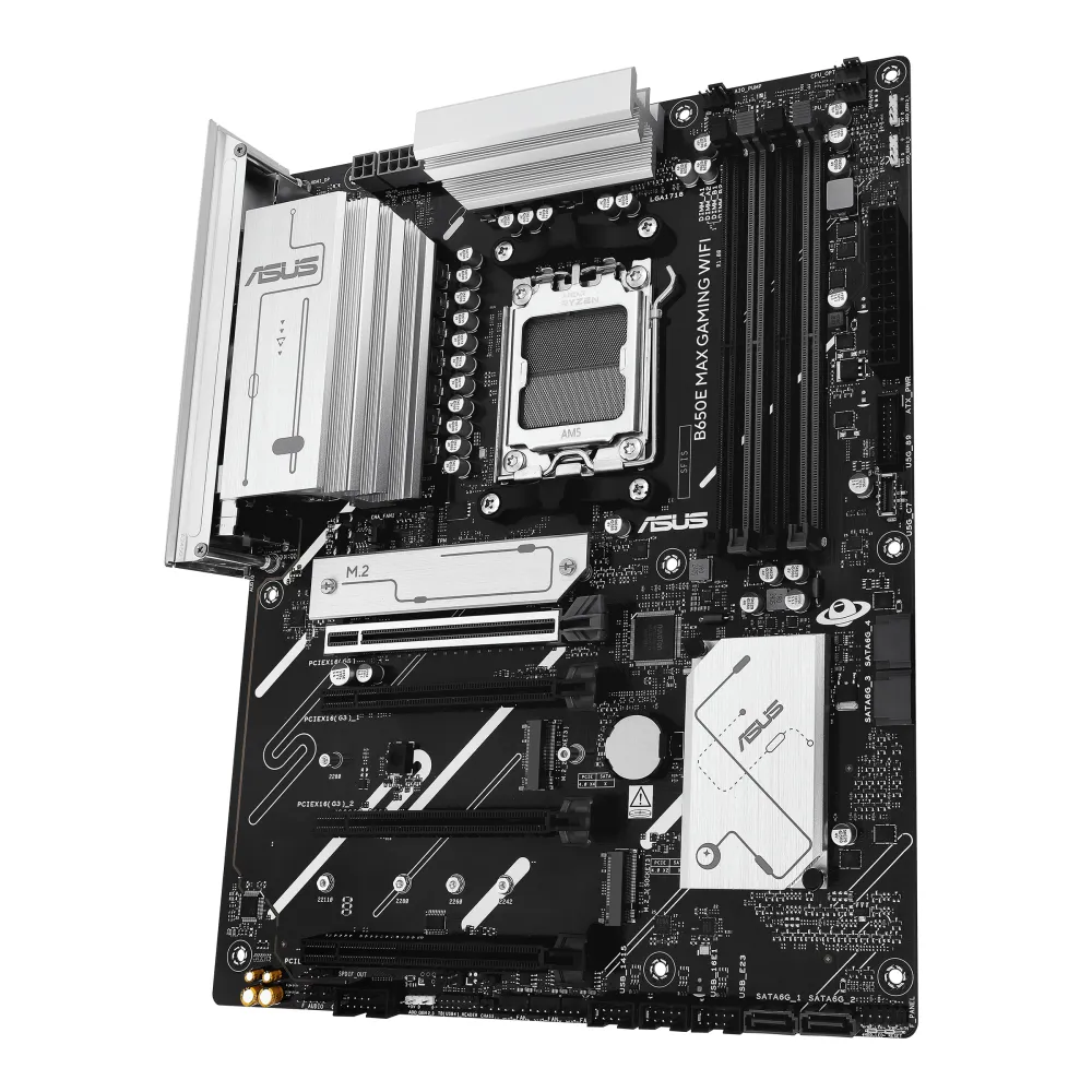 ASUS B650E MAX GAMING WIFI AMD B650 Socket AM5 ATX, 2.5 Gigabit Ethernet, Wi-Fi 6E (802.11ax), Bluetooth 5.3