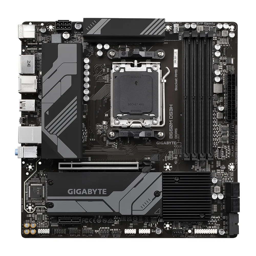 GIGABYTE B650M DS3H Scheda madre - AMD Ryzen serie 9000, VRM a 6+2+1 fasi, fino a 8000 MHz DDR5 (OC), 2xPCIe 4.0 M.2, LAN 2,5 GbE, USB 3.2 Gen 2