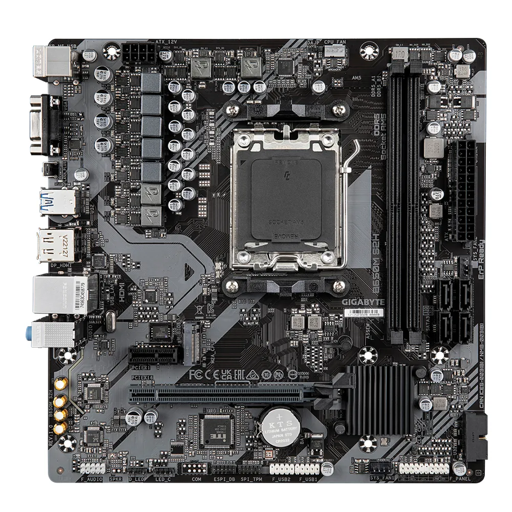 GIGABYTE B650M S2H Scheda madre - AMD Ryzen serie 9000, VRM a 5+2+2 fasi, fino a 6400 MHz DDR5 (OC), 1xPCIe 4.0 M.2, LAN GbE, USB 3.2 Gen 1