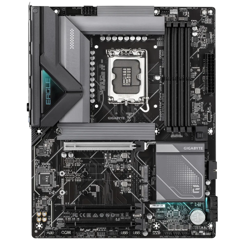 GIGABYTE B860 EAGLE WIFI6E Scheda madre - CPU Intel Core Ultra, VRM a 12+1+2+1 fasi, fino a 9066MHz DDR5, 1xPCIe 5.0 + 2xPCIe 4.0 M.2, LAN 2,5 GbE, WIFI 6E, USB 3.2 Gen 2x2