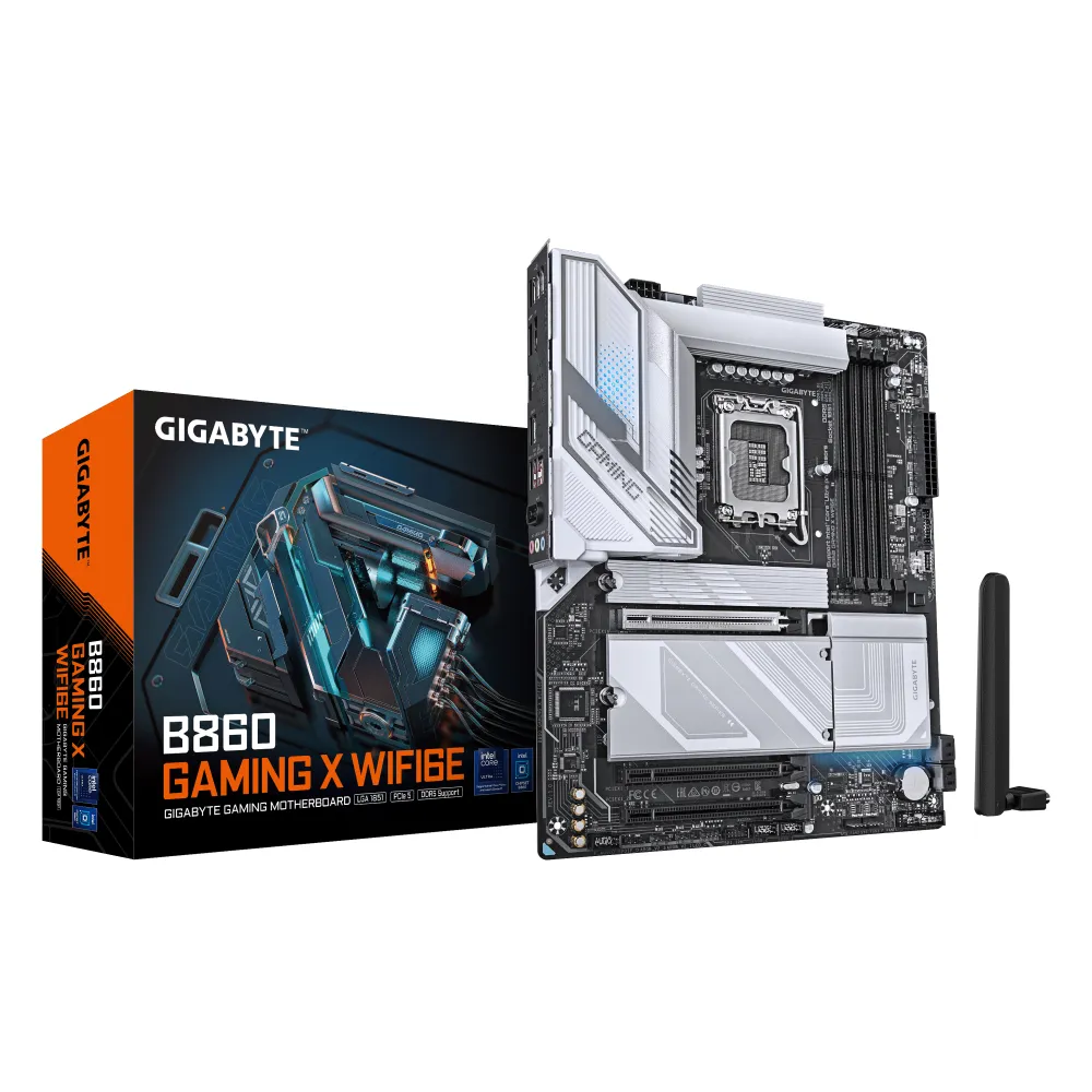 GIGABYTE B860 GAMING X WIFI6E Scheda madre - CPU Intel Core Ultra, VRM a 12+1+2+1 fasi, fino a 9066MHz DDR5, 1xPCIe 5.0 + 2xPCIe 4.0 M.2, LAN 2,5 GbE, WIFI 6E, USB4