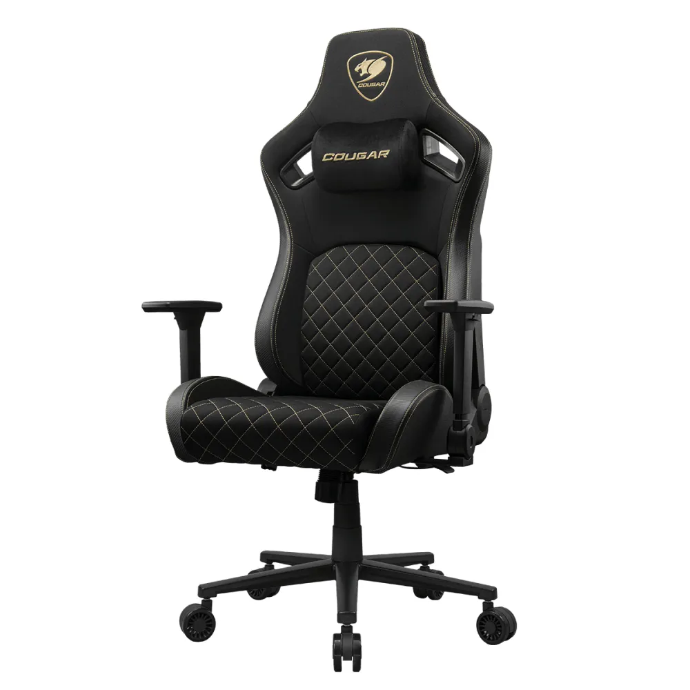 Cougar Defensor Gold - Sedia Gaming, Ecopelle, Supporto Lombare