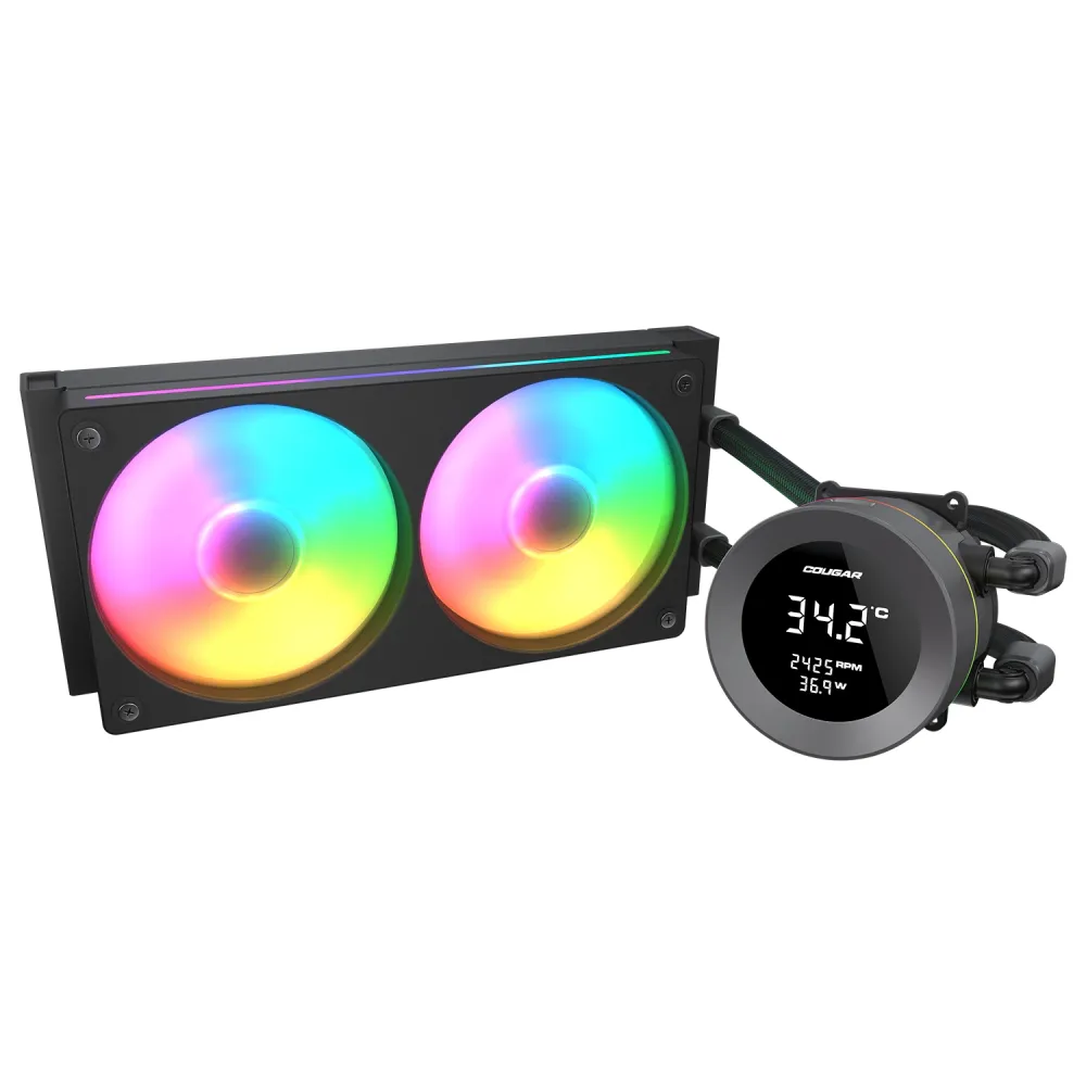 Cougar Poseidon Vistek 240 - AIO, LGA1851-1700-1200-AM5-AM4, Radiatore 240mm, ARGB, Display Digital