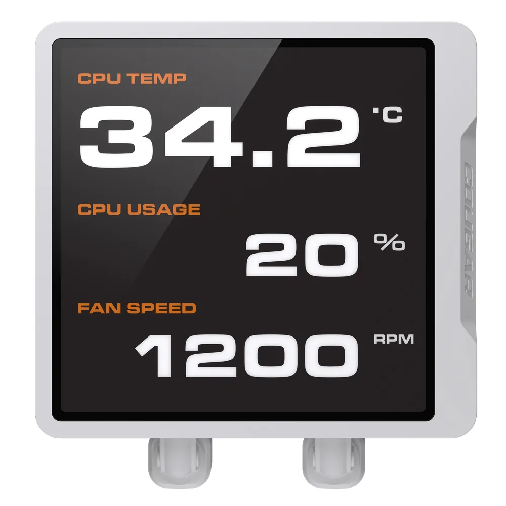 Cougar Poseidon Vistek Pro 360 - AIO, LGA1851-1700-1200-AM5-AM4, Radiatore 360mm, ARGB, Bianco, Display IPS