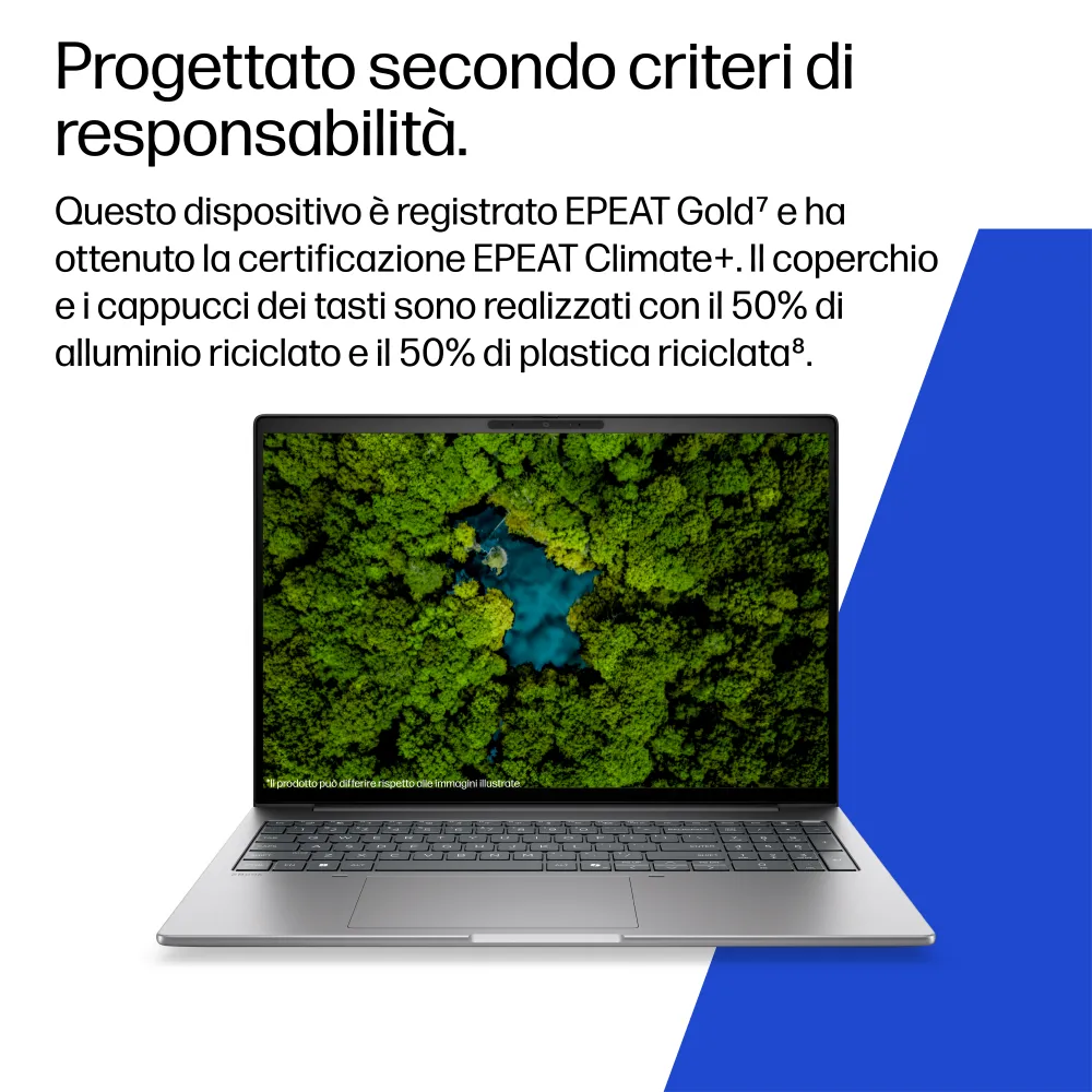 HP ZBook 8 G2a - Display 16" WUXGA, AMD Ryzen AI 7 PRO 450, 32GB RAM, 1TB SSD, Windows 11 Pro, AI PC, Argento