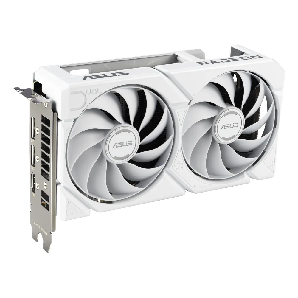 Asus Dual Radeon RX 9060 XT White - 16GB GDDR6, PCIe 4.0, Dual Fan, White Edition
