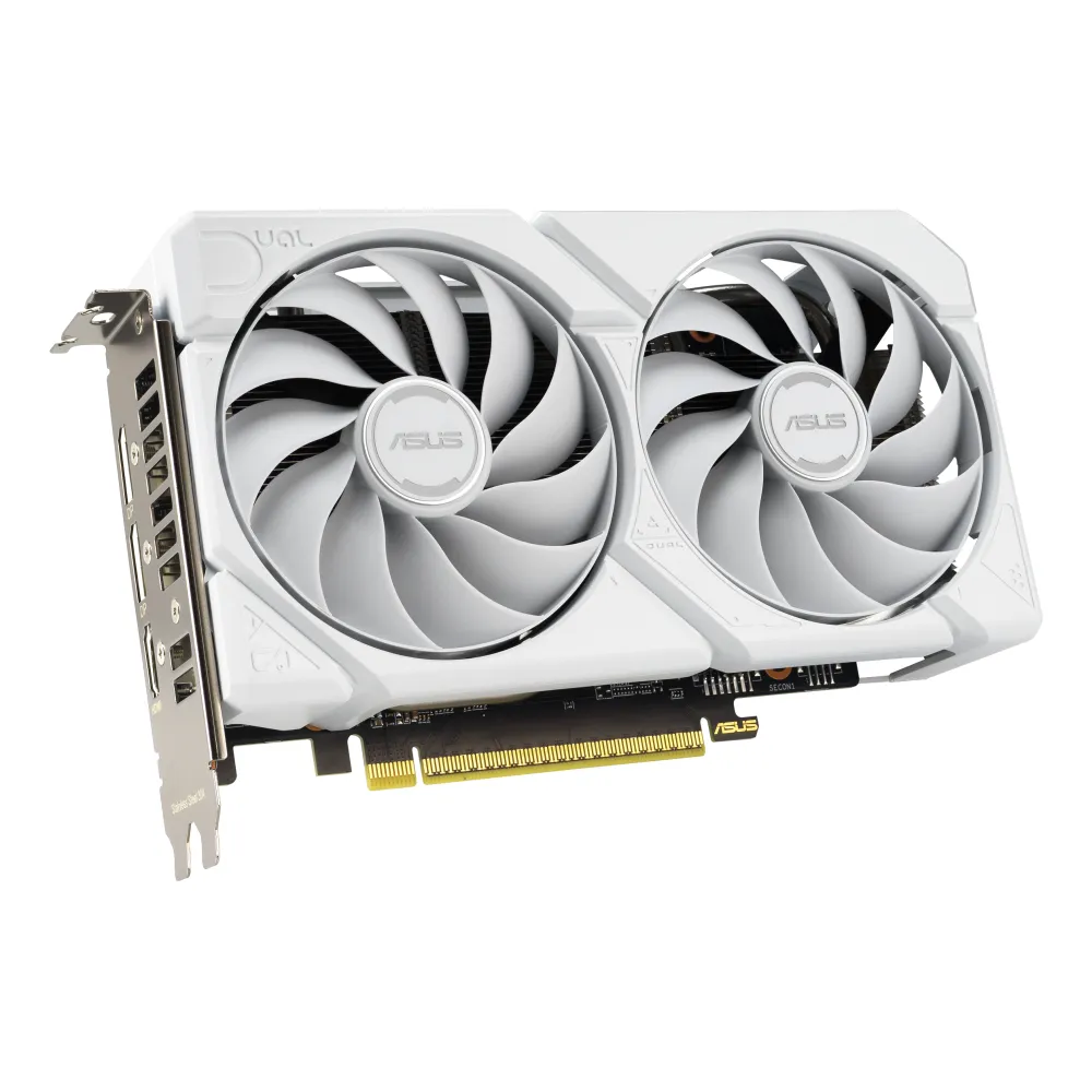 Asus Dual Radeon RX 9060 XT White - 16GB GDDR6, PCIe 4.0, Dual Fan, White Edition