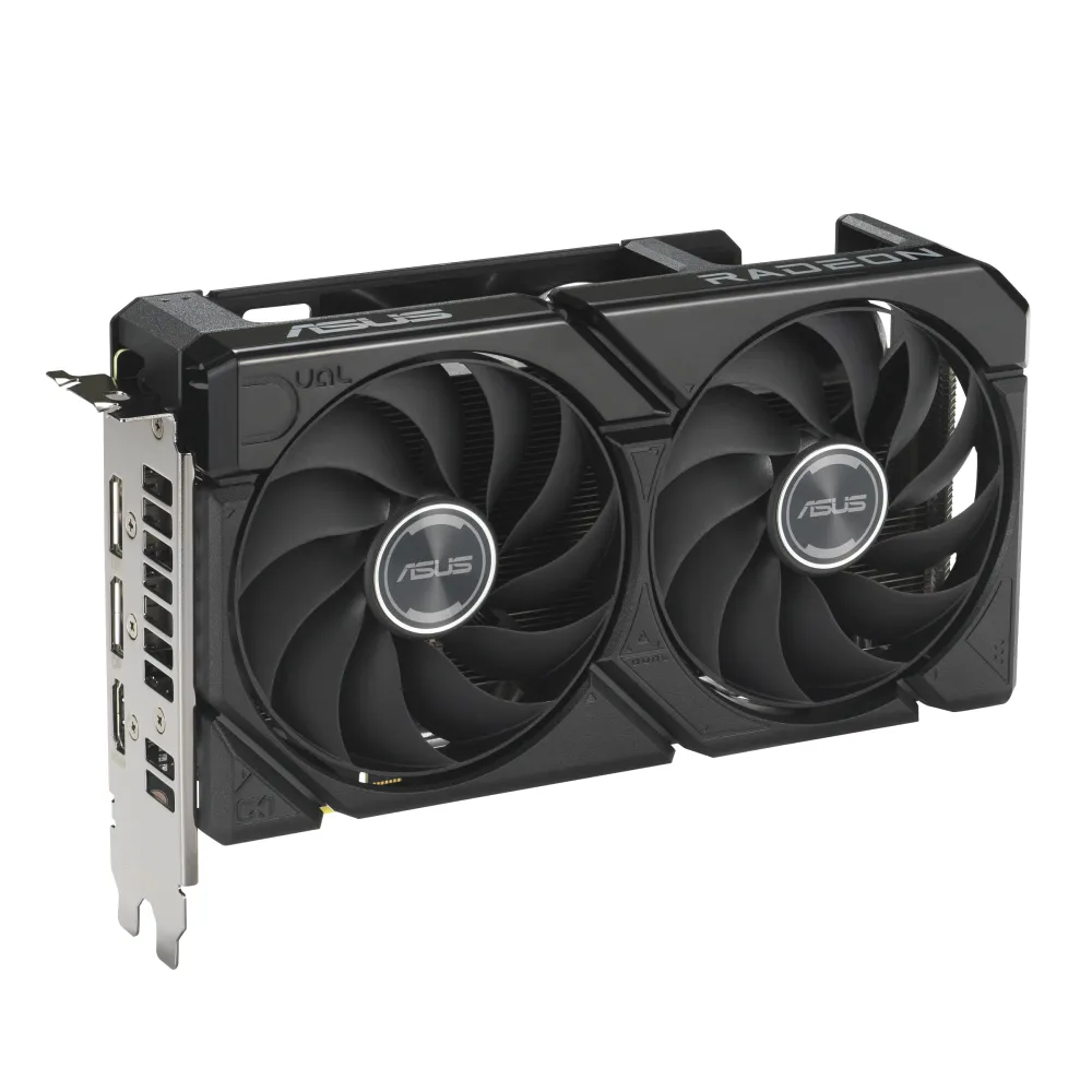 ASUS DUAL-RX9060XT-8G AMD Radeon RX 9060 XT 8 GB GDDR6, 7680 x 4320 Pixel 128 bit 20 Gbit/s PCI Express 5.0, Quantità porte HDMI: 1, DisplayPorts: 2