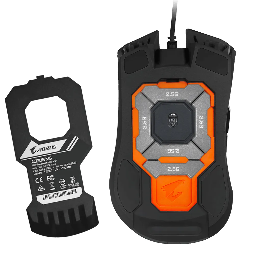 GIGABYTE AORUS M5 mouse Gaming Mano destra USB tipo A Ottico 16000 DPI