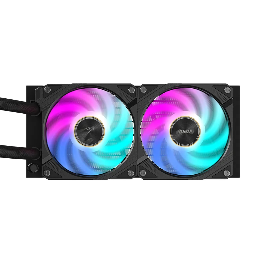 GIGABYTE AORUS WATERFORCE X II 240 Raffreddamento a liquido per CPU AIO - 2x ventole ARGB da 120 mm, LCD a colori, DAISY-CHAIN, compatibile con Intel LGA 1851 e AMD AM5