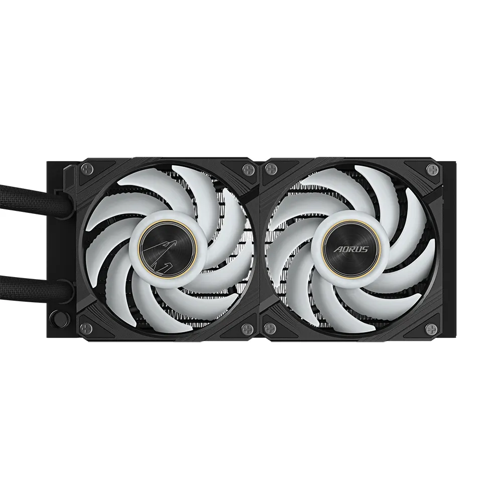 GIGABYTE AORUS WATERFORCE X II 240 Raffreddamento a liquido per CPU AIO - 2x ventole ARGB da 120 mm, LCD a colori, DAISY-CHAIN, compatibile con Intel LGA 1851 e AMD AM5