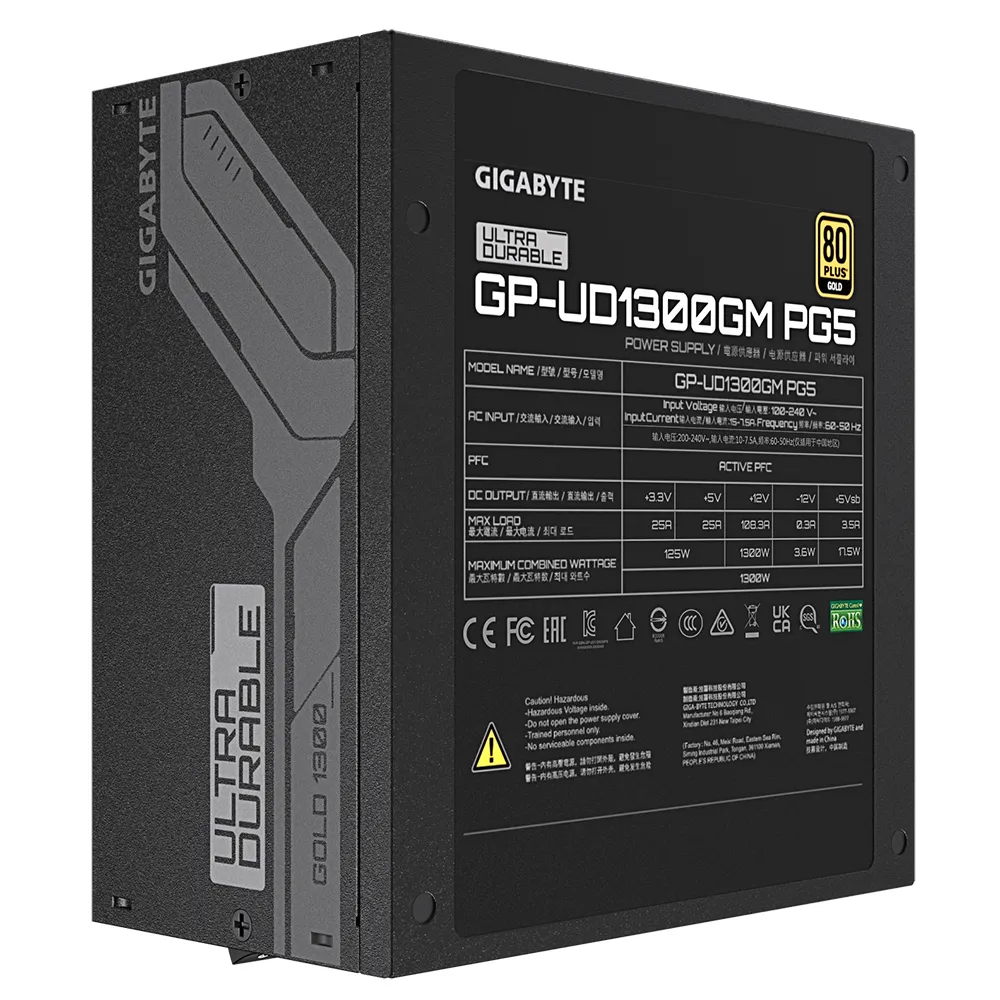 GIGABYTE UD1300GM PG5 Alimentatore 1300W ATX 80 PLUS Gold Nero