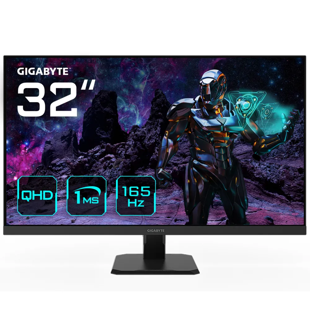 GIGABYTE GS32Q 31.5" Monitor da Gioco QHD - 2560 x 1440, 165Hz, 1ms, 300 cd/m², FreeSync Premium, HDR Ready, HDMI 2.0, Displayport 1.4
