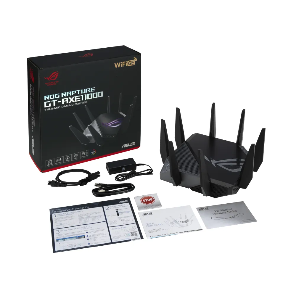 ASUS GT-AXE11000 router wireless Gigabit Ethernet Tri-band (2,4 GHz/5 GHz/6 GHz) Nero