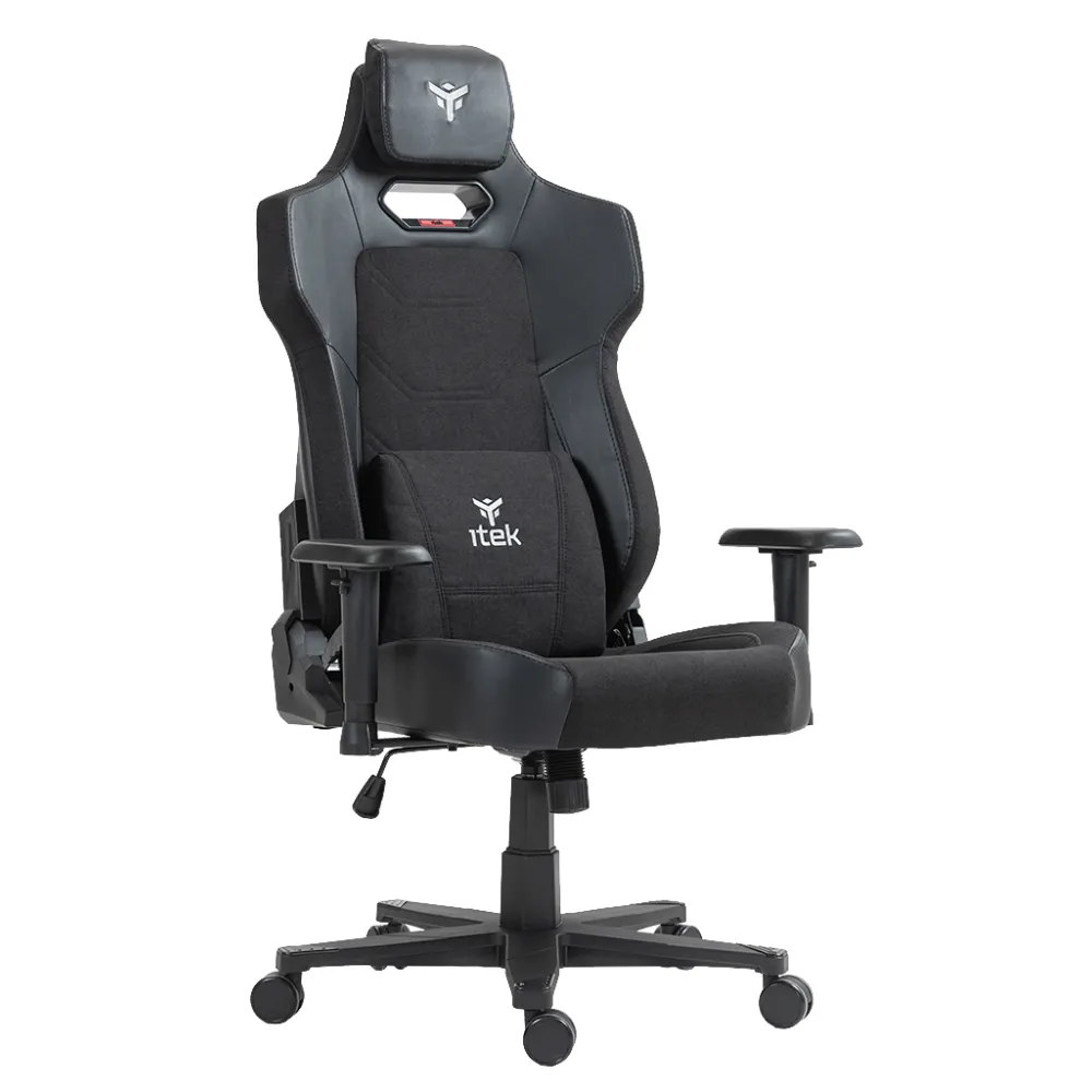 itek SHUTTLE PM66 Black - Sedia Gaming in PVC e Tessuto, Braccioli 3D