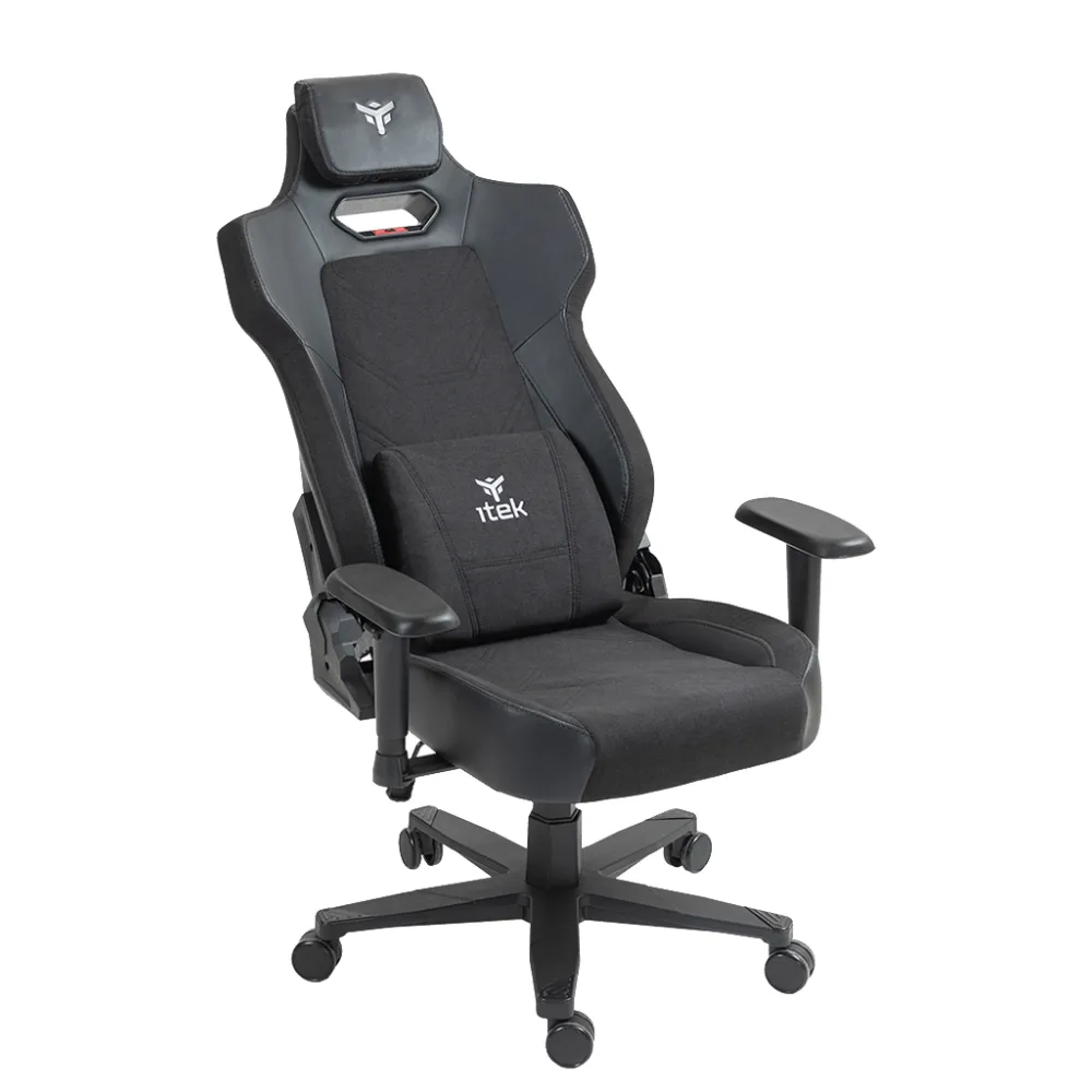 itek SHUTTLE PM66 Black - Sedia Gaming in PVC e Tessuto, Braccioli 3D