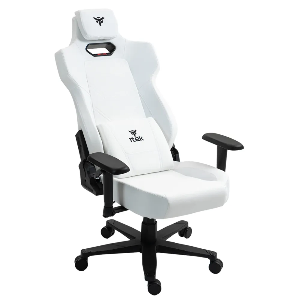 itek SHUTTLE PM66 White - Sedia Gaming in PVC e Tessuto, Braccioli 3D
