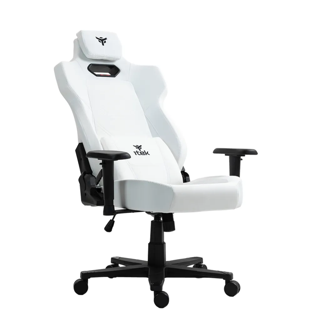 itek SHUTTLE PM66 White - Sedia Gaming in PVC e Tessuto, Braccioli 3D