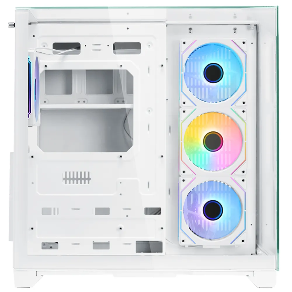 Case DARK CAVE PANO - Gaming Tower- ATX- 4x12cm ARGB fan- 2xUSB3- Type-C- Temp Glass Top- Side & Front Panel- White Edition