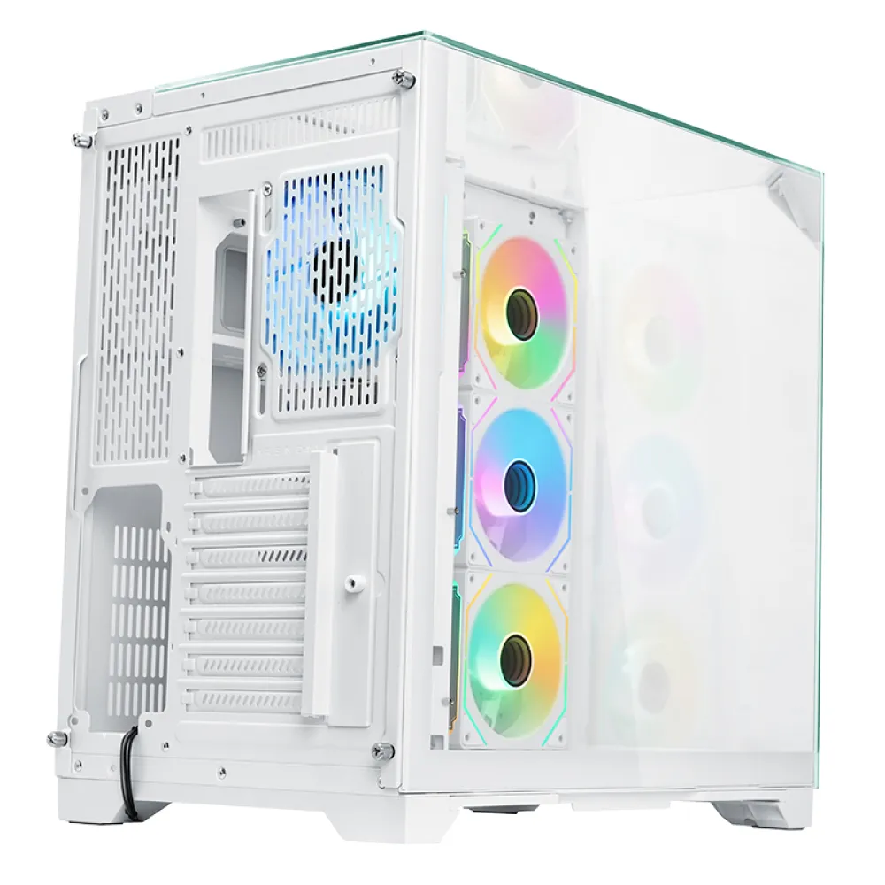 Case DARK CAVE PANO - Gaming Tower- ATX- 4x12cm ARGB fan- 2xUSB3- Type-C- Temp Glass Top- Side & Front Panel- White Edition