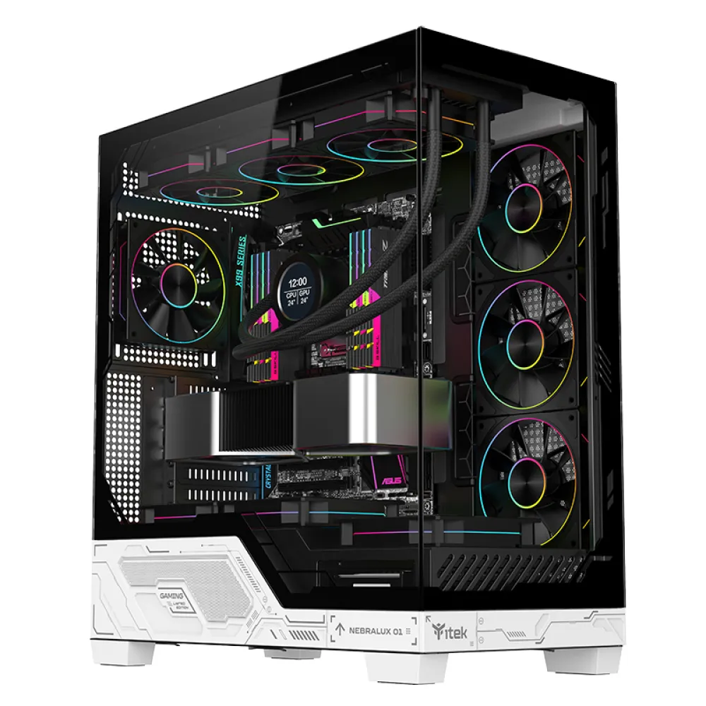 Case itek NEBRALUX 01 - Gaming Tower- ATX- 4x12cm ARGB fan- 2xUSB3- Type-C- Darker Temp Glass Side & Front Panel