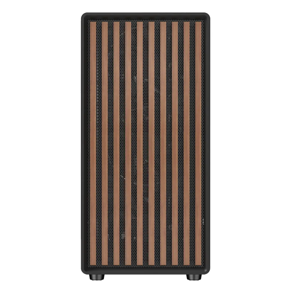 Case WOODY W2B - Gaming Tower- ATX- 4x14cm Black fan- 2xUSB3- Type-C- Wood Front- Darker Temp Glass Side Panel