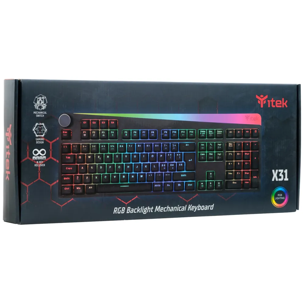 itek X31 tastiera Gaming USB Italiano Nero