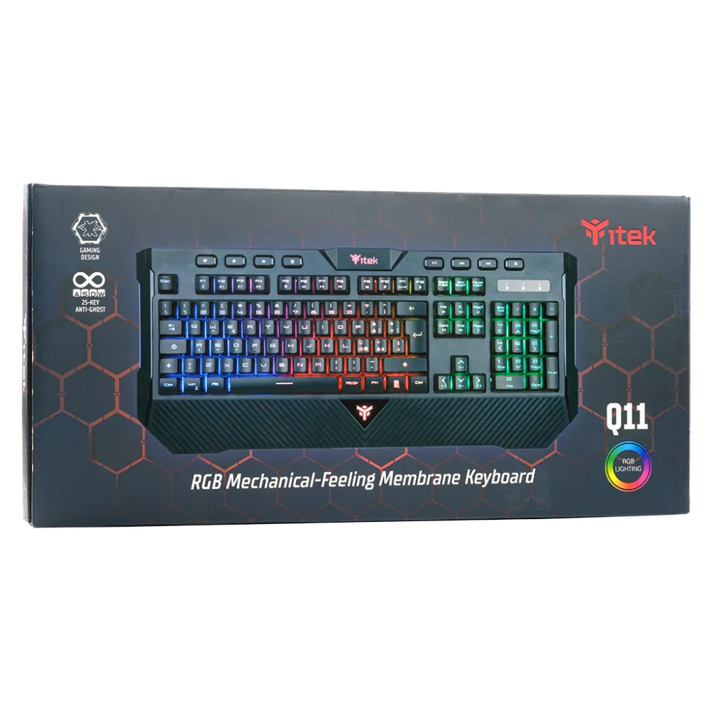 itek Q11 tastiera Gaming USB Italiano Nero