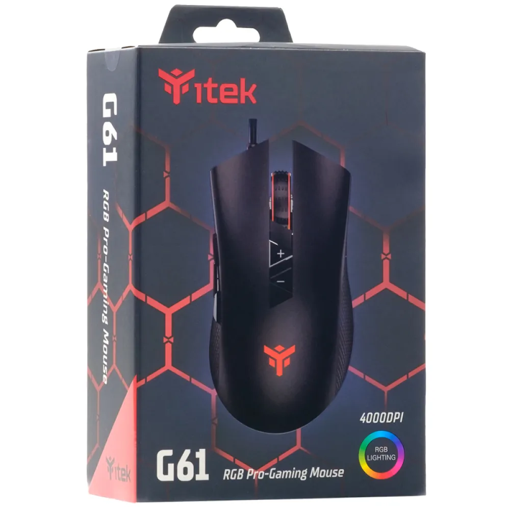 itek G61 mouse Gaming Mano destra USB tipo A Laser 4000 DPI