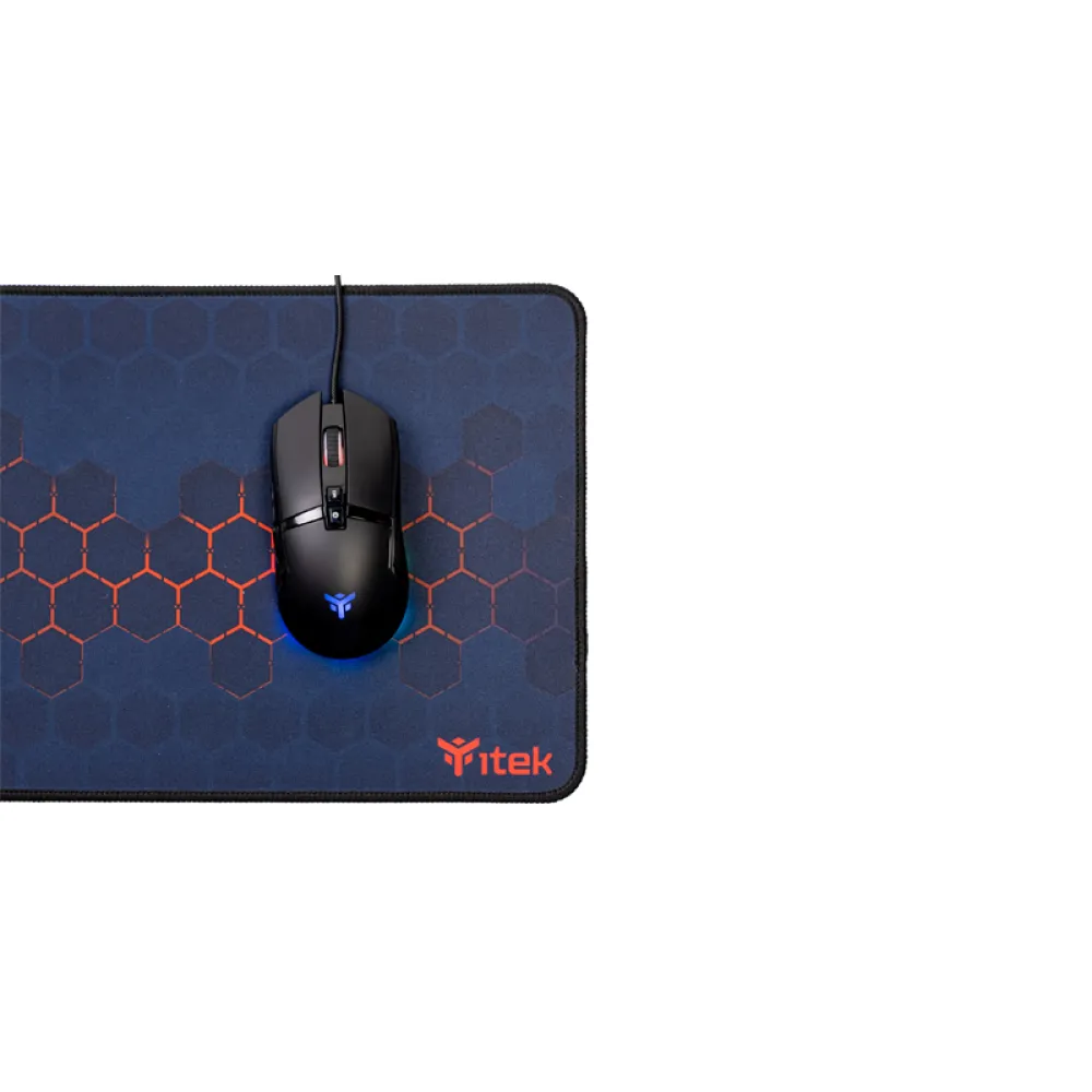 itek E1 Tappetino per mouse per gioco da computer Nero, Rosso