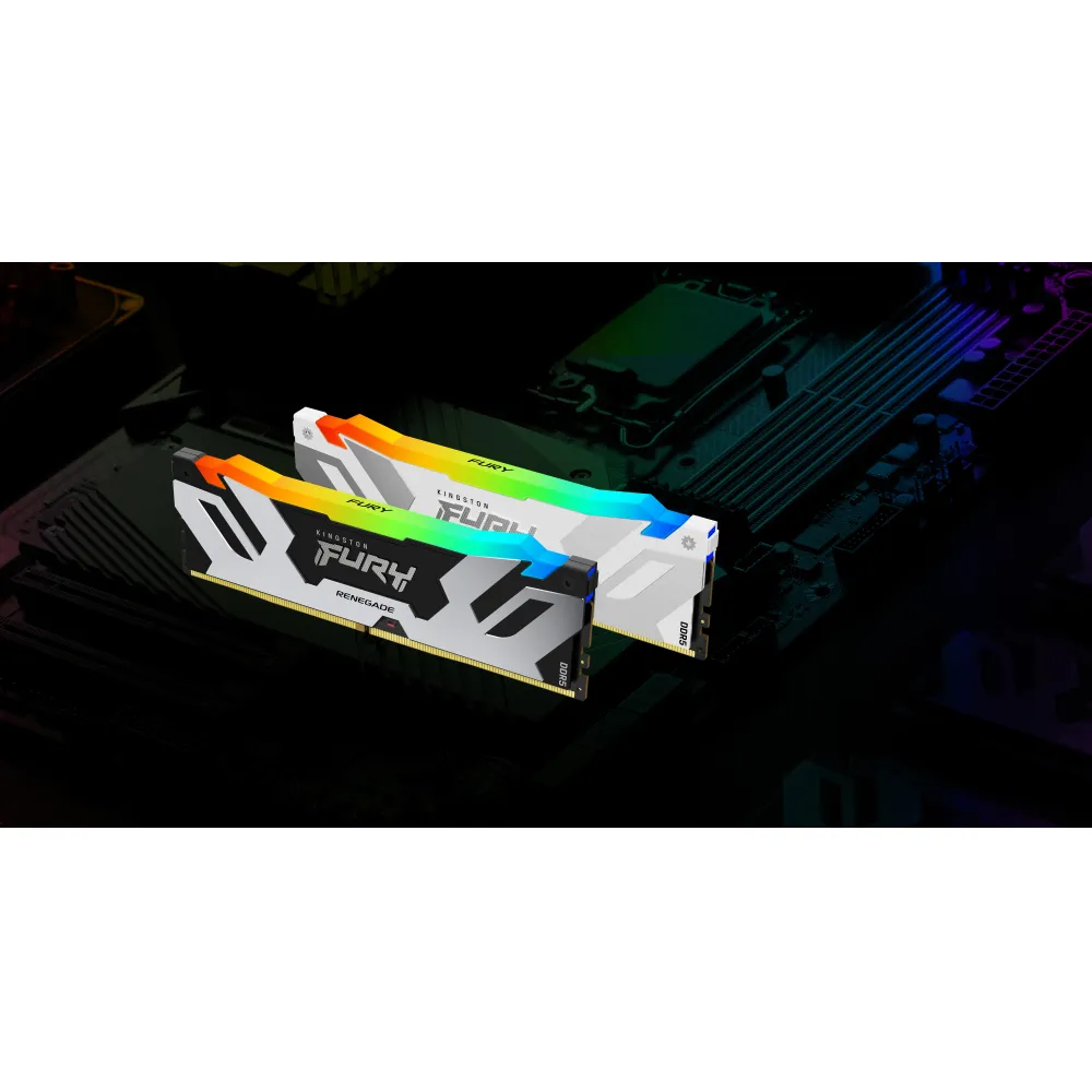 Kingston Technology FURY 32GB 7200MT/s DDR5 CL38 DIMM (Kit da 2) Renegade RGB Bianco XMP