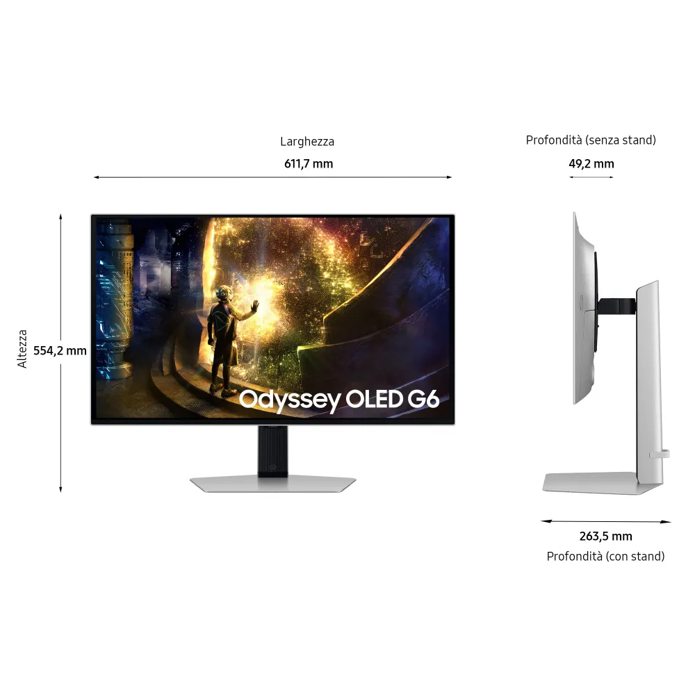 Samsung Odyssey OLED G6 (G61SD) 27" QHD 360Hz 0.03ms Illuminazione CoreSync