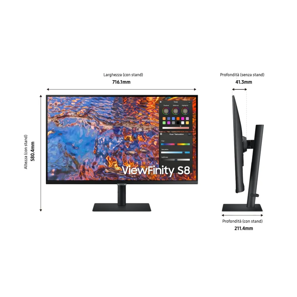 Samsung LS32B800PXU Monitor PC 81,3 cm (32") 3840 x 2160 Pixel 4K Ultra HD LCD Nero