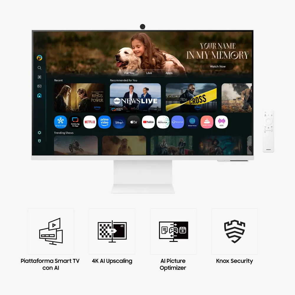 Samsung Smart Monitor M8 (M80F) 32" 4K UHD 60Hz Pivot USB-C SlimFit Cam