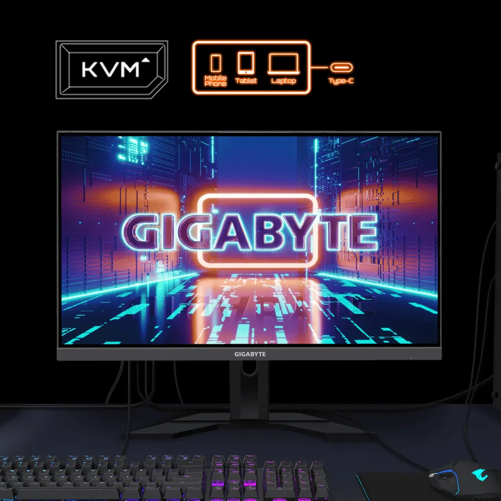 GIGABYTE M27Q X 27" Monitor da Gioco QHD - 2560 x 1440, 240Hz, 1ms, 250 cd/m², FreeSync Premium, Display HDR400, HDMI 2.0, Displayport 1.4