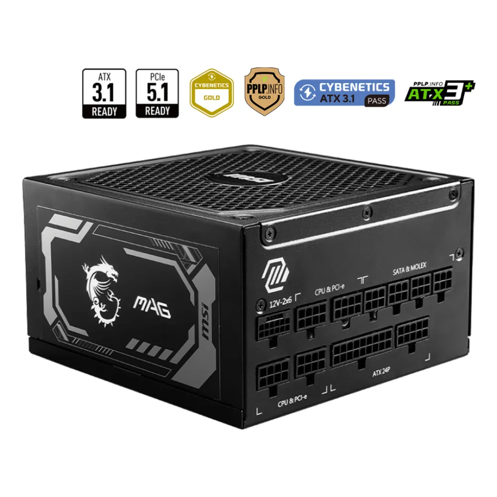 MSI MAG A1000GL PCIE5 Alimentatore 1000W ATX 80 PLUS Gold Nero