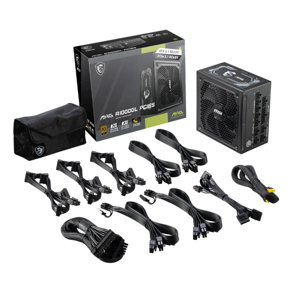 MSI MAG A1000GL PCIE5 Alimentatore 1000W ATX 80 PLUS Gold Nero