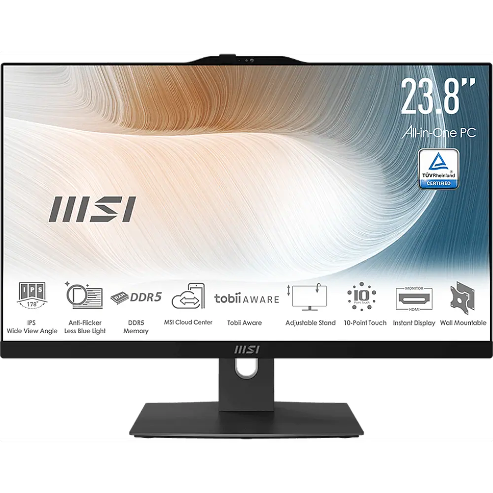 MSI Modern AM242TP 1M-1246IT - PC All In One - Schermo: 23,8" Touch - Cpu: INTEL CORE 5 120U - Ram: 16GB - SSD 512GB - Sistema Operativo: Windows 11 Pro MSI Modern AM242TP 1M-1246IT - PC All In One - Schermo: 23,8" Touch - Cpu: INTEL CORE 5 120U - Ram: 16GB - SSD 512GB - Sistema Operativo: Windows 11 Pro